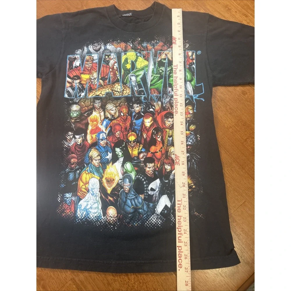 Vintage Mad Engine Marvel Characters T Shirt Black Hulk Spider-Man Wolverine